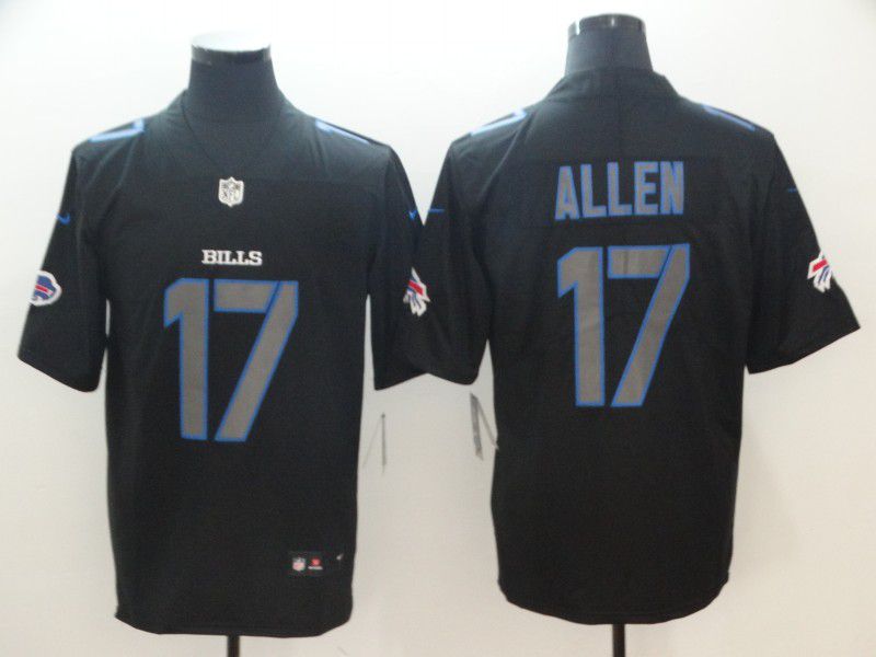 Men Buffalo Bills #17 Allen Nike Fashion Impact Black Color Rush Limited NFL Jerseys